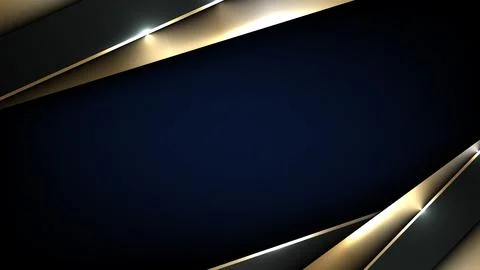Luxury abstract background with elegant metallic gold and dark blue overlap.. Stockillustratie