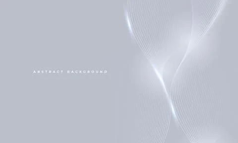 Luxury abstract background with silver flowing wavy lines Stock Illustration