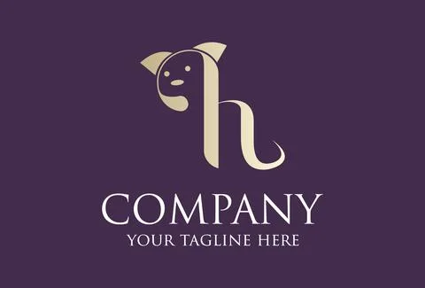 Luxury Abstract Cat Dog Initial Letter H Logo Design	 Stock Illustration