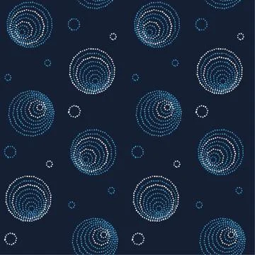 Luxury abstract circle and ring seamless pattern in polka dot style. modern d Stock Illustration