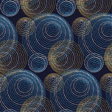 Luxury abstract circle and ring seamless pattern. modern dot and spot surface Stock Illustration