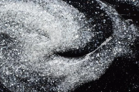 Luxury Abstract Glitter Texture with Bubbles on Deep Black Background Foto stock