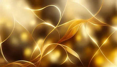 Luxury Abstract Gold background with smooth glowing wave light effect decoration Stock Illustration