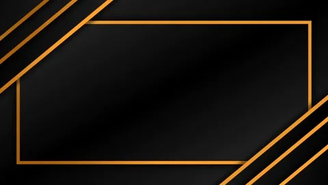 Luxury Abstract Gold Frame Black Background with Elegant Geometric Lines. Stock Footage 340030668