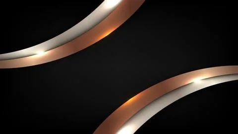 Luxury abstract metallic background with rose gold copper curved waves dark.. Stock Illustration