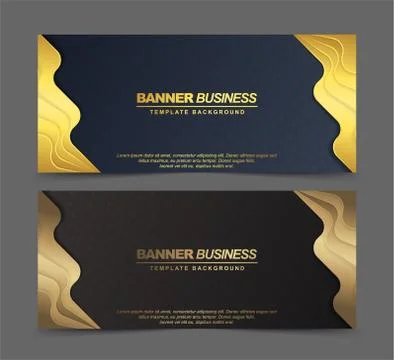 Luxury abstract pattern banners in gold Stock Illustration