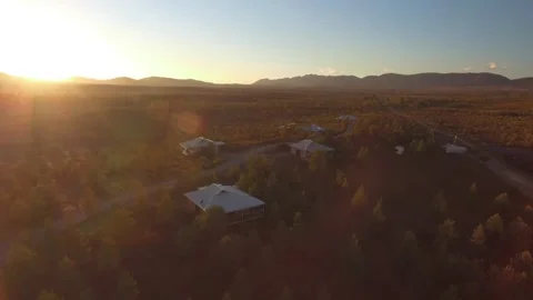 Luxury accommodation Flinders Ranges Rawnsley Park drone 4k Stock Footage 247046079