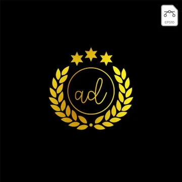 Luxury Ad initial logo or symbol business company vector icon isolated 스톡 일러스트