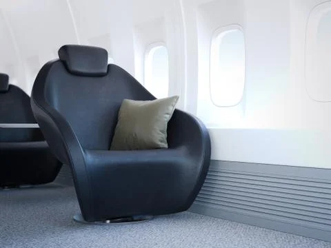 Luxury airplane cabin. 3d rendering Stock Illustration