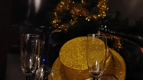 Luxury and elegance vertical background: Champagne bubbles on a glass Stock Footage 294760779