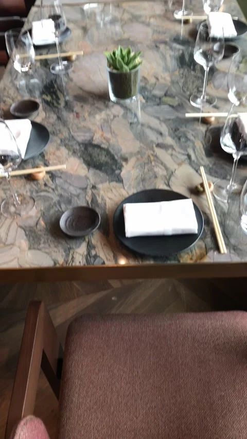 Luxury And Elegant Restaurant Table Stock Footage 162610394