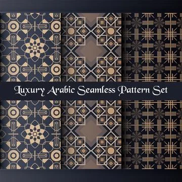 Luxury arabic seamless pattern set Stock Illustration