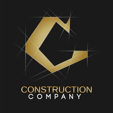 Luxury architects design studio logotype letter C 스톡 일러스트