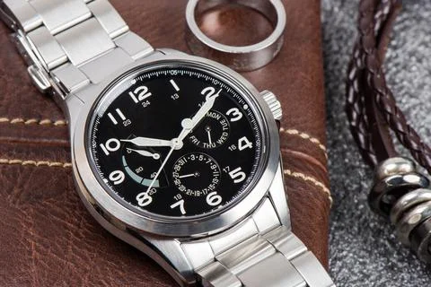 Luxury automatic writchwatch Stock Photos