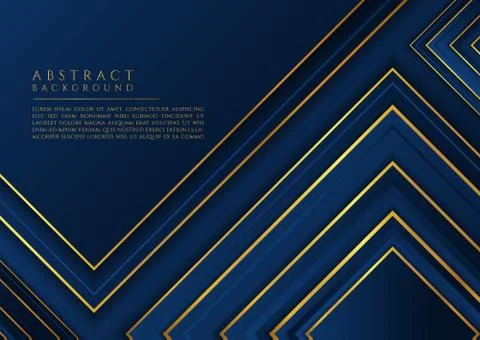 Luxury background abstract design square shape overlap layer gold metallic co Stock Illustration