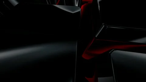 Luxury Background with Black Figures, 3D Render, Reflection, Shapes, Exclusive Stock Footage 269184980