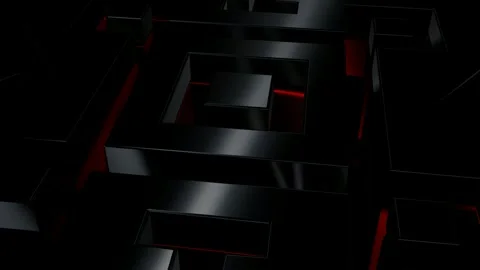 Luxury Background with Black Figures, Exclusive, Reflection, 3D Render, Shapes Stock Footage 269184949