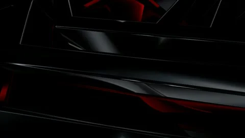 Luxury Background with Black Figures, Reflection, 3D Render, Shapes, Exclusive Stock Footage 269184695