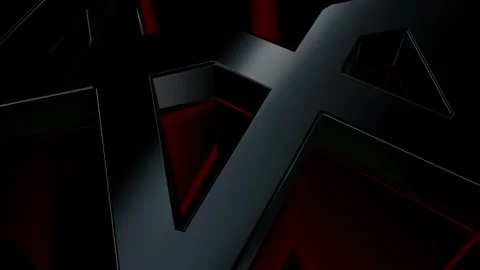 Luxury Background with Black Figures, Shapes, Reflection, 3D Render, Exclusive Stock Footage 269184596