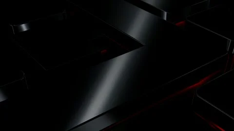 Luxury Background with Black Figures, Shapes, Exclusive, 3D Render, Reflection Stock Footage 269184623
