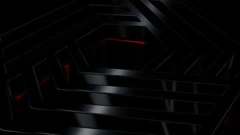 Luxury Background with Black Figures, Shapes, 3D Render, Reflection, Exclusive Stock Footage 269184647