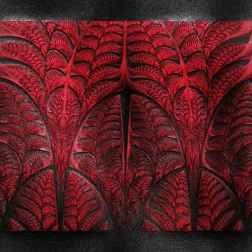 Luxury background with embossed fractal pattern on leather Illustrazione stock
