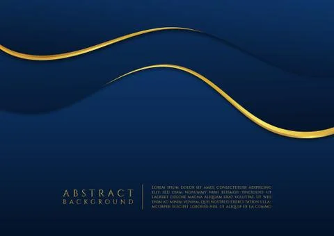 Luxury background fluid curve shape style and gold metallic wave design Stock Illustration