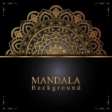 Luxury background with mandala and pattern gold for wedding invitation 스톡 일러스트