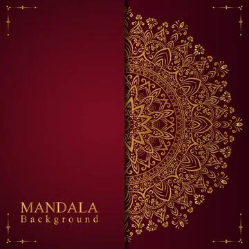 Luxury background with mandala and pattern gold for wedding invitation 스톡 일러스트