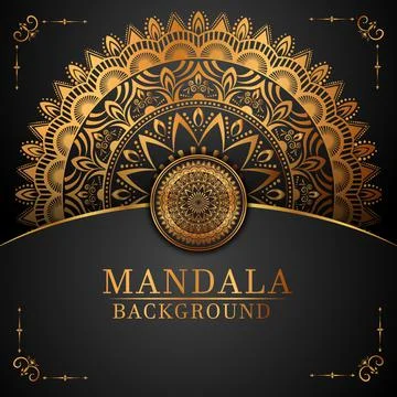 Luxury background with mandala and pattern gold for wedding invitation 스톡 일러스트