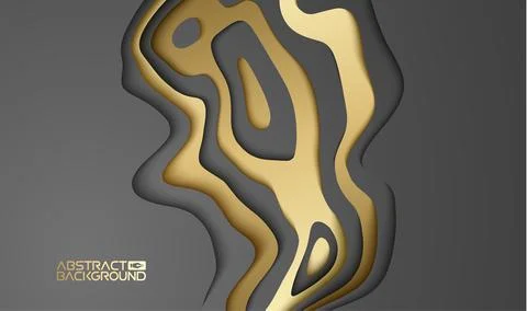 Luxury background for presentation. Gold on black vector wallpaper 3d backdrop Illustrazione stock