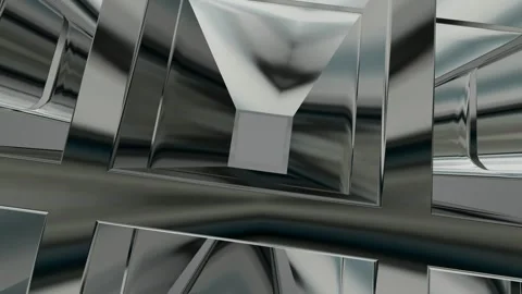 Luxury Background with Silver Figures, 3D Render, Shapes, Reflection, Exclusive Stock Footage 269185126