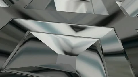 Luxury Background with Silver Figures, 3D Render, Shapes, Exclusive, Reflection Stock Footage 269185128