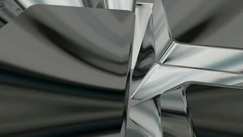 Luxury Background with Silver Figures, 3D Render, Reflection, Shapes, Exclusive Stock Footage 269185132