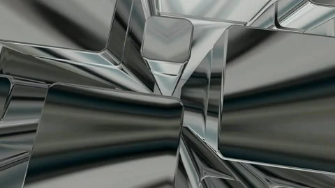 Luxury Background with Silver Figures, 3D Render, Reflection, Exclusive, Shapes Stock Footage 269185133