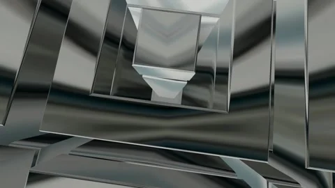 Luxury Background with Silver Figures, 3D Render, Exclusive, Shapes, Reflection Stock Footage 269185164