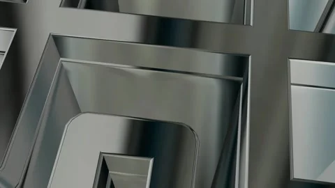 Luxury Background with Silver Figures, Exclusive, Shapes, Reflection, 3D Render Stock Footage 269185037