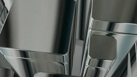 Luxury Background with Silver Figures, Exclusive, Shapes, 3D Render, Reflection Stock Footage 269185041