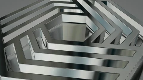 Luxury Background with Silver Figures, Reflection, Shapes, Exclusive, 3D Render Stock Footage 269184829