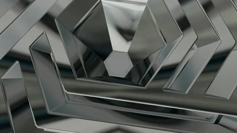 Luxury Background with Silver Figures, Reflection, 3D Render, Exclusive, Shapes Stock Footage 269184942