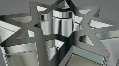 Luxury Background with Silver Figures, Shapes, Reflection, 3D Render, Exclusive Stock Footage 269184753