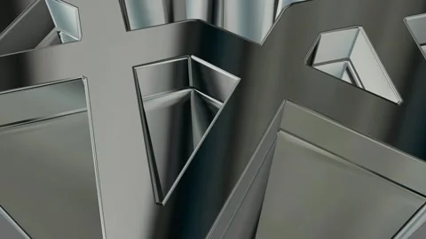 Luxury Background with Silver Figures, Shapes, Exclusive, 3D Render, Reflection Stock Footage 269184762