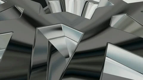 Luxury Background with Silver Figures, Shapes, 3D Render, Reflection, Exclusive Stock Footage 269184827