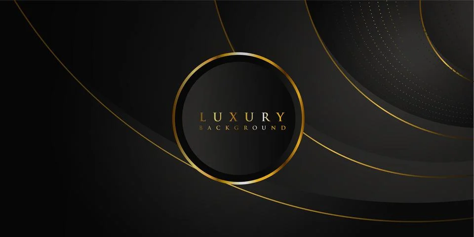 Luxury Background Template Dark Design With Golden Circle	 Stock Illustration