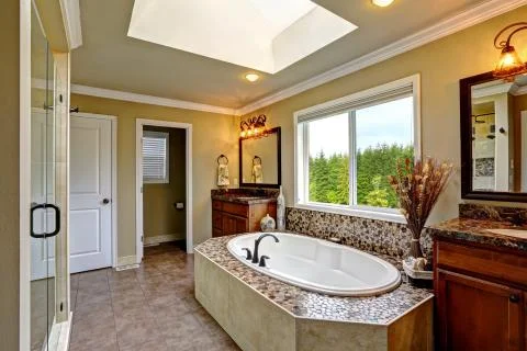 Luxury bathroom interior. Stock Photos