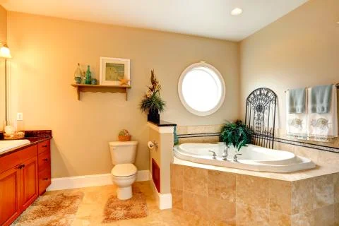 Luxury bathroom with whirlpool Stock Photos
