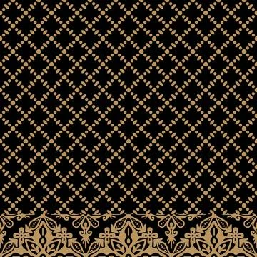 Luxury batik abstract border pattern Stock Illustration