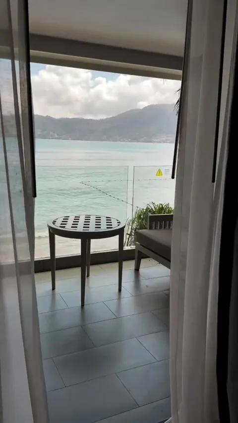 Luxury Beachfront Resort Suite and Ocean View Stock Footage 341317193