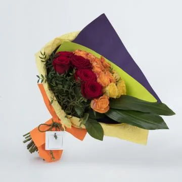 Luxury beautiful red and orange bouquet of rose flowers 스톡 사진