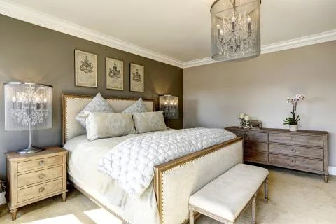Luxury bedroom interor Stock Photos
